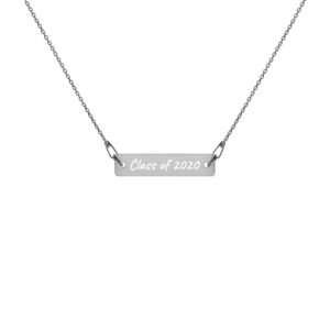 Engraved Silver Bar Chain Necklace – Class of 2020