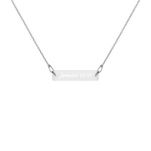 Engraved Silver Bar Chain Necklace – Jeremiah 29:11